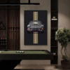 CUADRO PORSCHE NEGRO CON RAYAS DORADAS 78